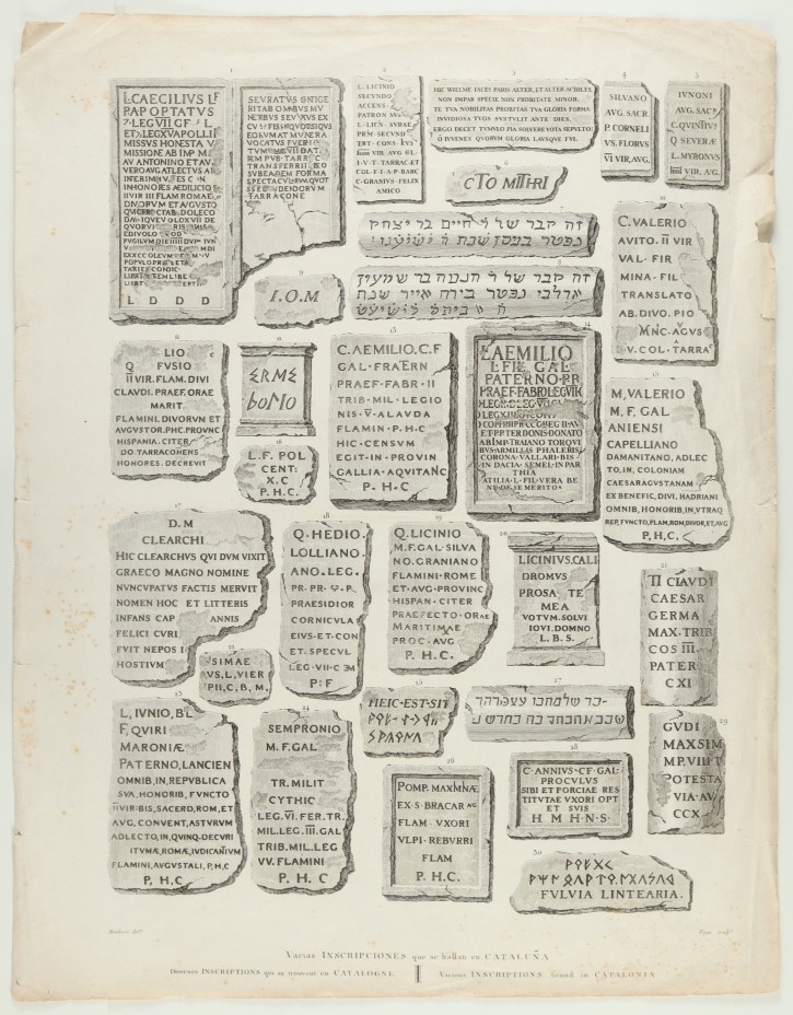 Varias Inscripciones que se hallan en Cataluña. . 1806. Precio: 120€